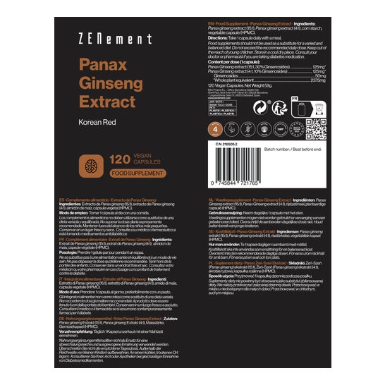 Zenement Panax Ginseng Hautement Concentré 2.375mg 120caps