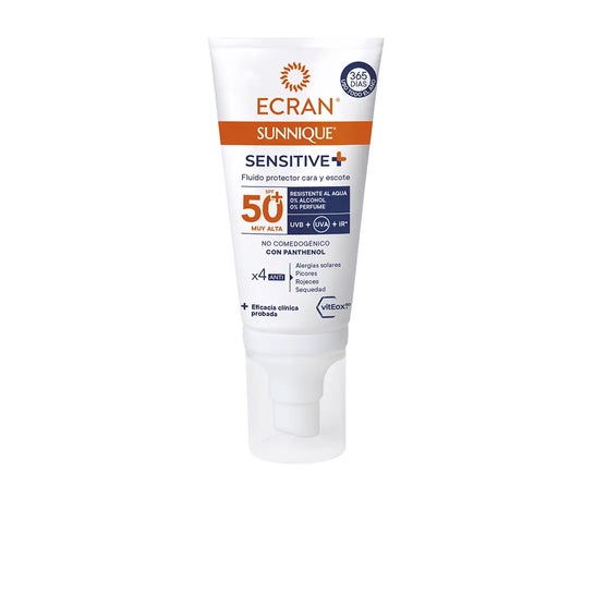 Ecran Sunnique Sensitive+ Visage Spf50+ 50 ml