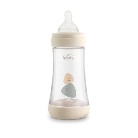 Chicco Plastic T-Silicone Baby Bottle Perfect5 Neutre 2M+ Medium Flow 240ml
