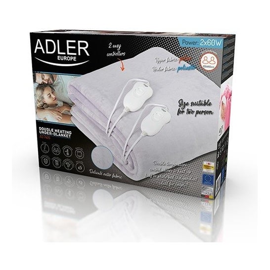 Chauffe-lit électrique Adler pour lit double 150 X 160 Cm