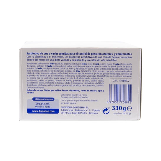 biManán® Sustitutive Shake Fraise 5+1 sachets