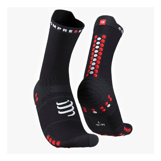 Compressport Pro Racing Socks Run High Size 4 Black Red 1 Paire