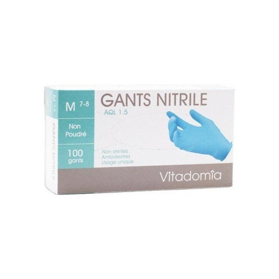 Vitadomia Gant Nitrile Non Poudré Taille S 6-7 100uts