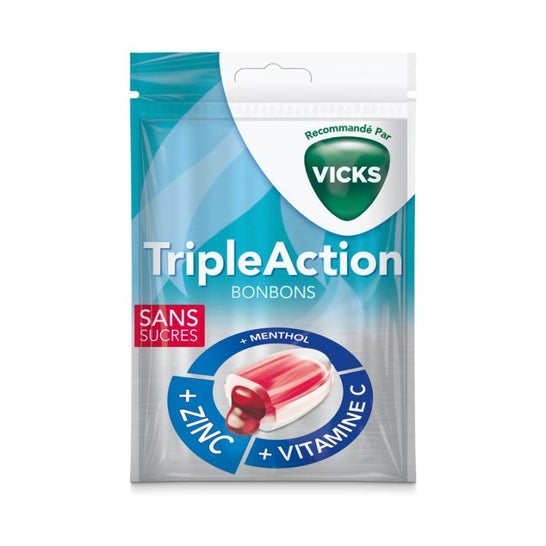 Vicks Triple Action Caramelo Sin Azúcar 72g