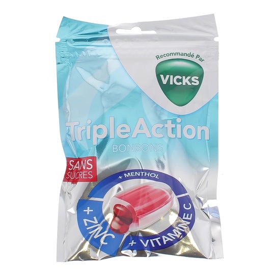 Vicks Triple Action Caramelo Sin Azúcar 72g