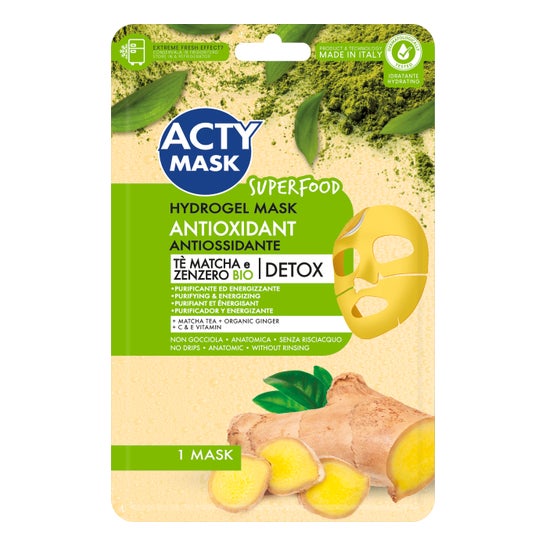 Acty Mask Masque hydrogel antioxydant Thé Matcha et Gingembre