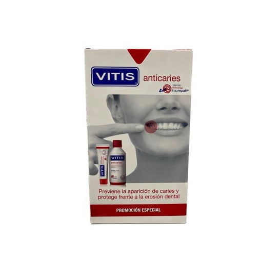 Vitis Anticaries Pack Dentifrice 100ml + Bain de Bouche 500ml