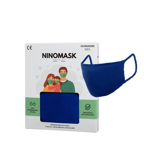 Ninomask Masque Homme Coloris Bleu + 20 Filtres