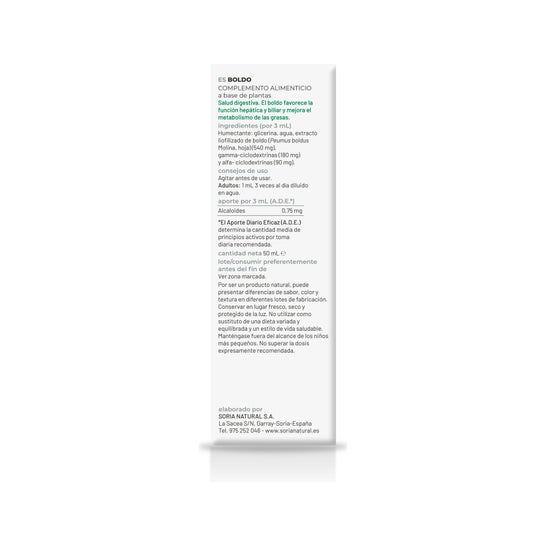 Soria Extrait Complément Boldo Xxi 50ml