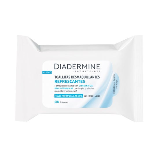 Diadermine Lingettes démaquillantes rafraîchissantes 25pcs