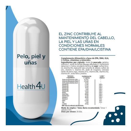H4U Pelo, piel y uñas 30 cápsulas de 754.69 mg