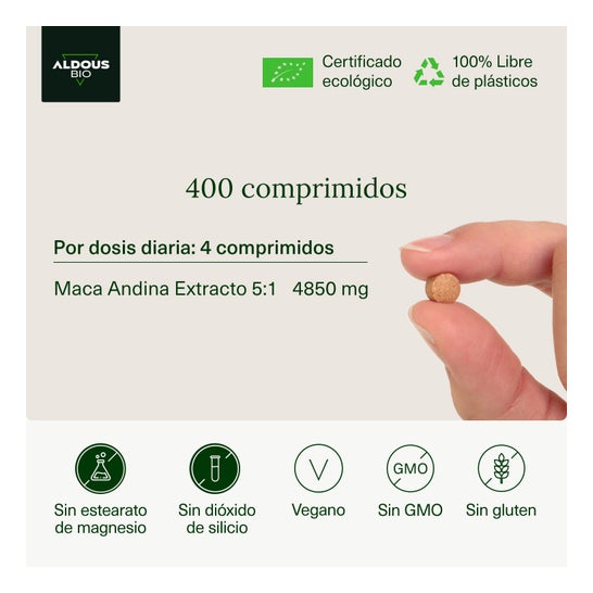 Aldous Bio Maca Premium Quality 400 Comprimés