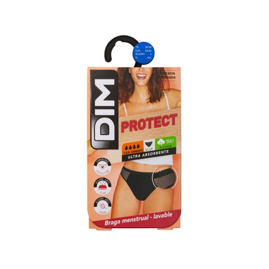 DIM Protect Culotte Menstruelle Abondant Flow Noir T-S 1ud