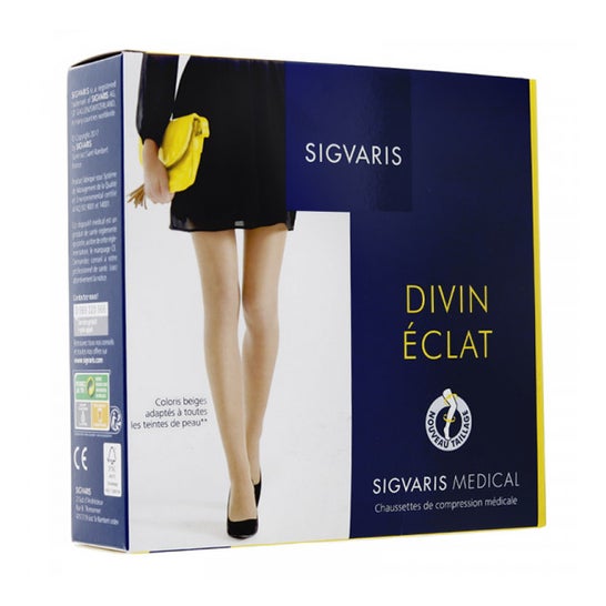 Sigvaris Divin Eclat Chaussette Classe 2 Nude Taille LN 1 Paire