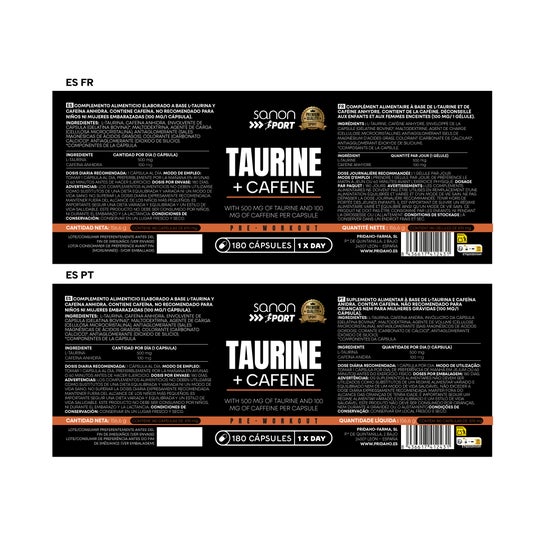 Sanon Sport Taurine + Caféine 180 gélules