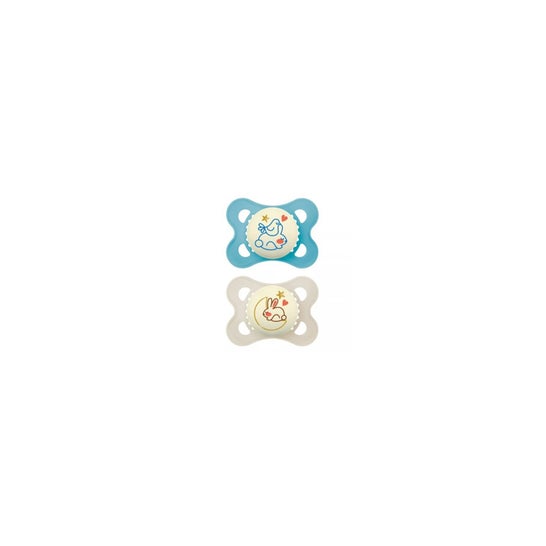 Mam Sucette Silicone Original Pure Night Bleu 2 Unités