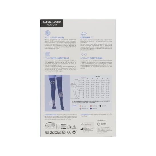 Farmalastic Novum Intelligent Plus Bas Compression Normale Couleur Caviar T-2