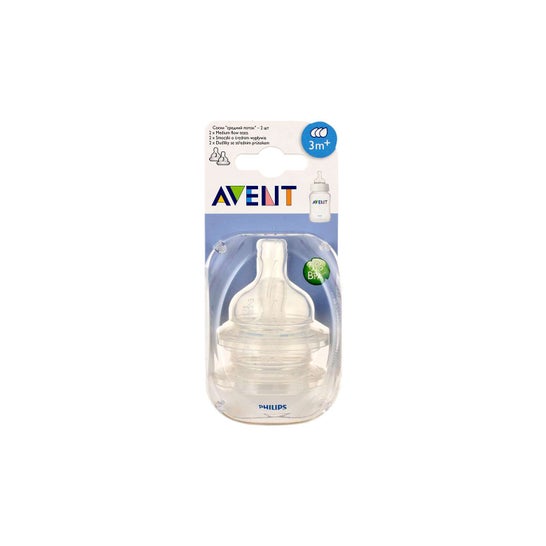Avent Tétine 4 Trous Silicone Débit rapide 6 mois+