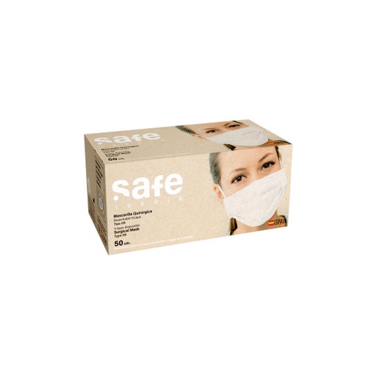 Safe Iberia Masque Chirurgical Type IIR Blanc 50 Unités