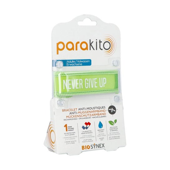 Parakito Bracelet Anti-Moustiques Rechargeable Adulte Never Give Up 1 Unité