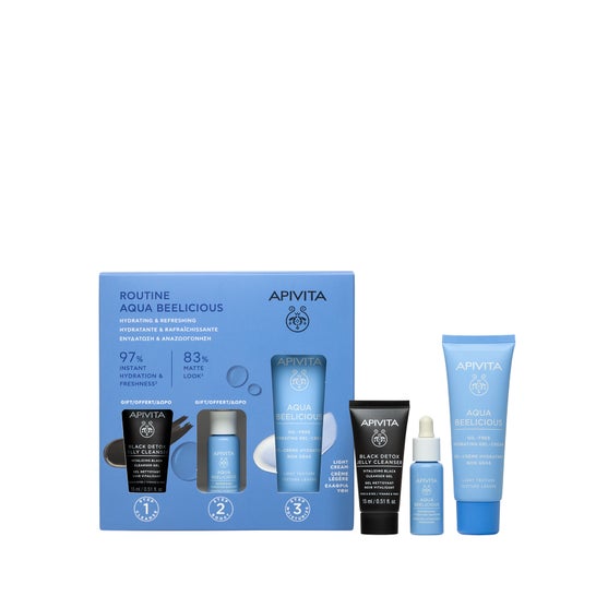 Apivita Rutina Aqua Beelicious Set Black Detox + Booster + Oil Free