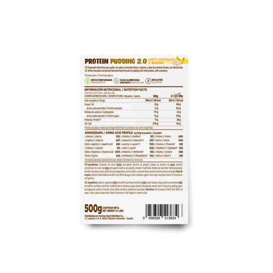HSN Pudding Proteico 2.0 Chocolate Blanco y Plátano 500g