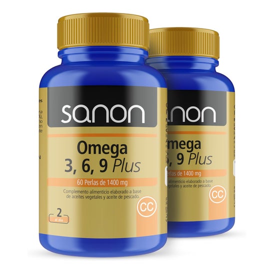 Sanon Pack Oméga 3 6 9 Plus 1400mg 2x60 Gélules