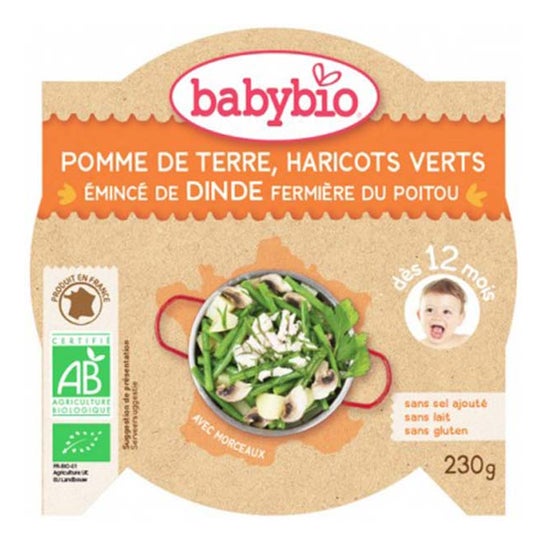 Babybio P'tit Plat Légumes et Dinde Bio dès 12 mois 230g
