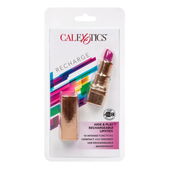CalExotics Hide & Play Rechargeable Lipstick Bullet Purple 1ut