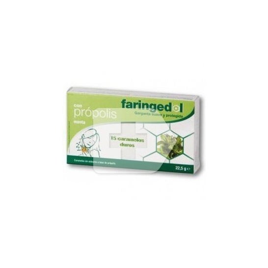 Faringedol menthe 15 comprimés de caoutchouc