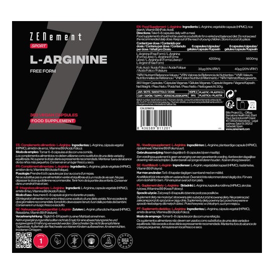 Zenement L-Arginine 360 gélules