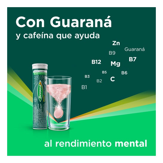 Berocca Boost Magnésium Vitamines et Minéraux avec Guarana 15 Comprimés Effervescents