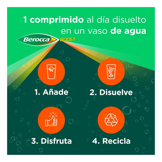 Berocca Boost Magnésium Vitamines et Minéraux avec Guarana 15 Comprimés Effervescents