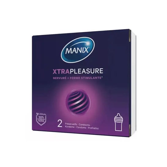 Manix Xtra Pleasure Avec Réservoir Lubrifié 2 Préservatifs