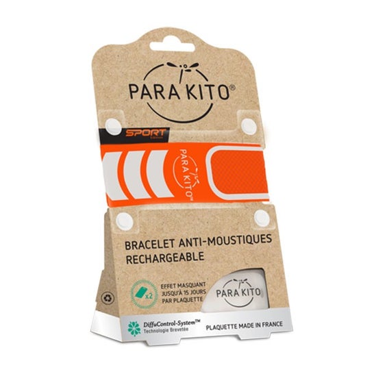 Para'Kito Sport Bracelet Anti Moustiques Orange 1ut