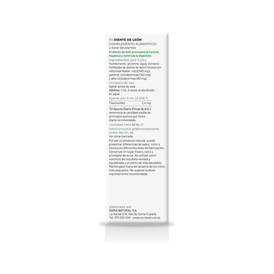 Extrait de dent de Léon 50 Ml Xxi Soria