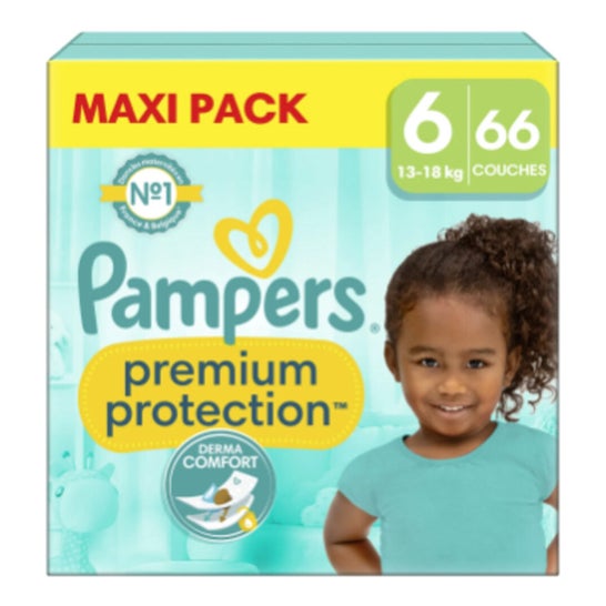 Pampers Premium Protection Talla 6 13-18 kg 66 uds