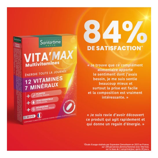 Santarome Vita'Max Multivitamines 30 Comprimés Santarome Vita'Max Multivitamines 30 Comprimés