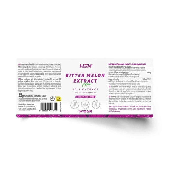 HSN Extracto de Melón Amargo 10:1 300mg 120vcaps