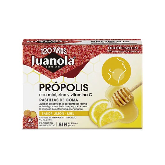 Juanola Propolis Miel Zinc et Vitamine C Citron Miel 36 Pastilles