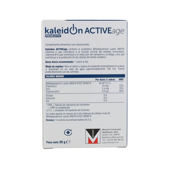 Kaleidon Probiotic Activeage Adultes 60+ 14 Sachets