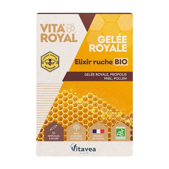 Vitavea Vita'Royal Gelée Royale Elixir de la Ruche Bio 10 Ampoules