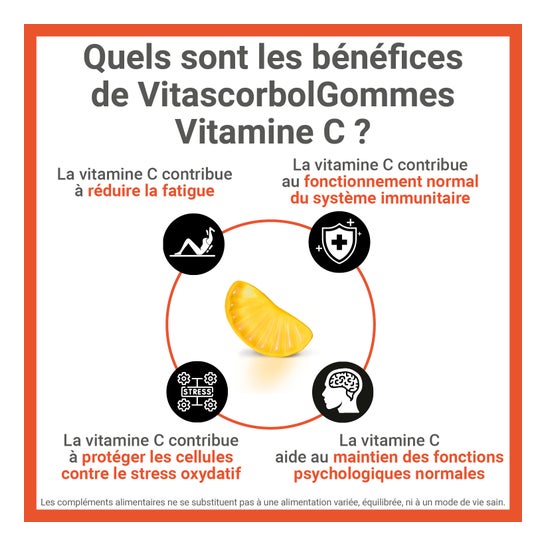 Vitascorbol Vitamine C 125g 60 Gommes