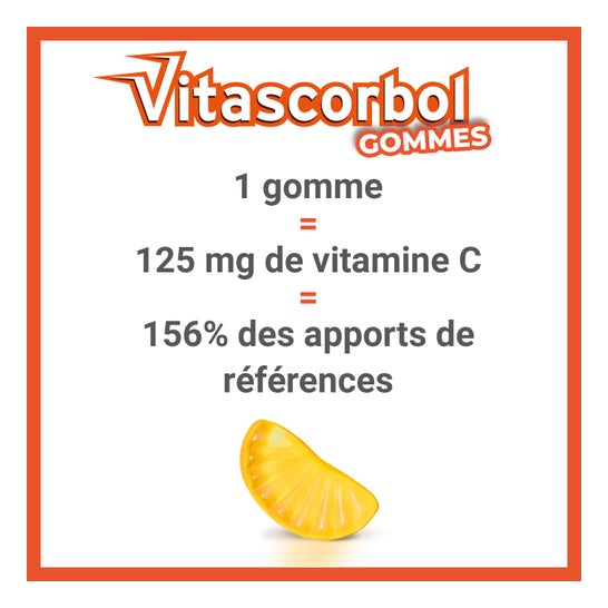 Vitascorbol Vitamine C 125g 60 Gommes