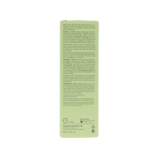 Mádara masque reminéralisant détoxifiant avec boue 60g