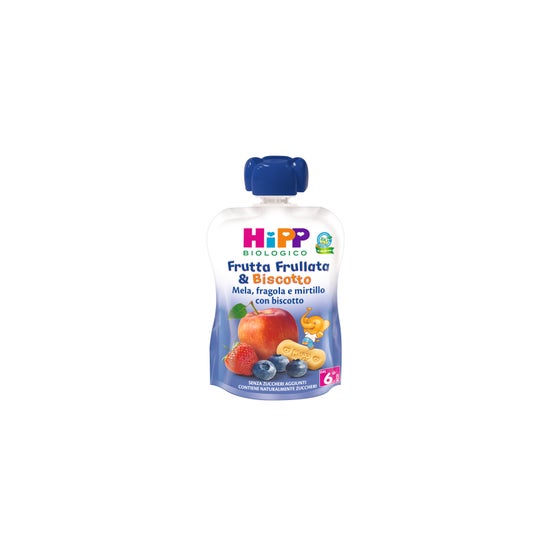 Hipp Bio Purée Fruit Tarte Fraise Pomme Myrtille 90g