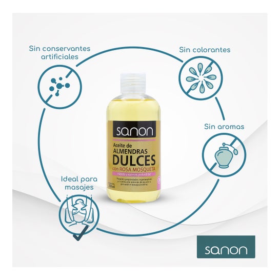 Sanon Huile d’amandes et Rose Musquée 250 ml