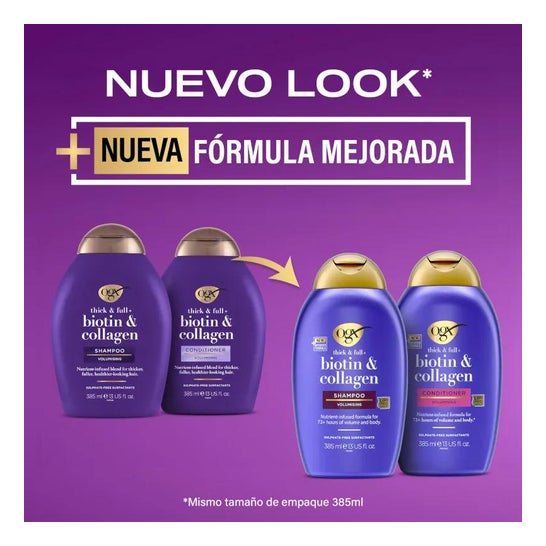 Ogx Acondicionador Biotina Colágeno 385ml Ogx Acondicionador Biotina Colágeno 385ml