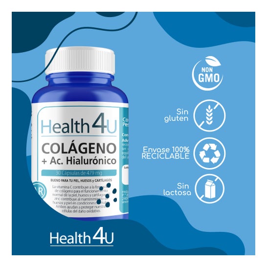 Health 4U Collagène + Hyaluronique 30 gélules de 595mg
