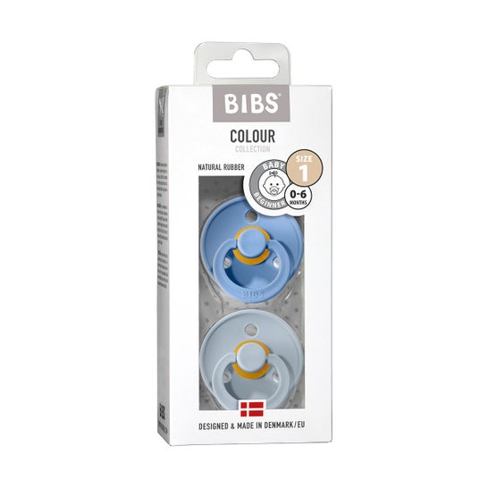 Bibs Pack Sucettes Bleu Bébé & Bleu clair 0-6m T1 2uts
